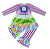 Western Fall Children Outfits Sleeve Ruffle Bottom Pants Matching Lace Baby Girl Clothing Set Outfits For Kids