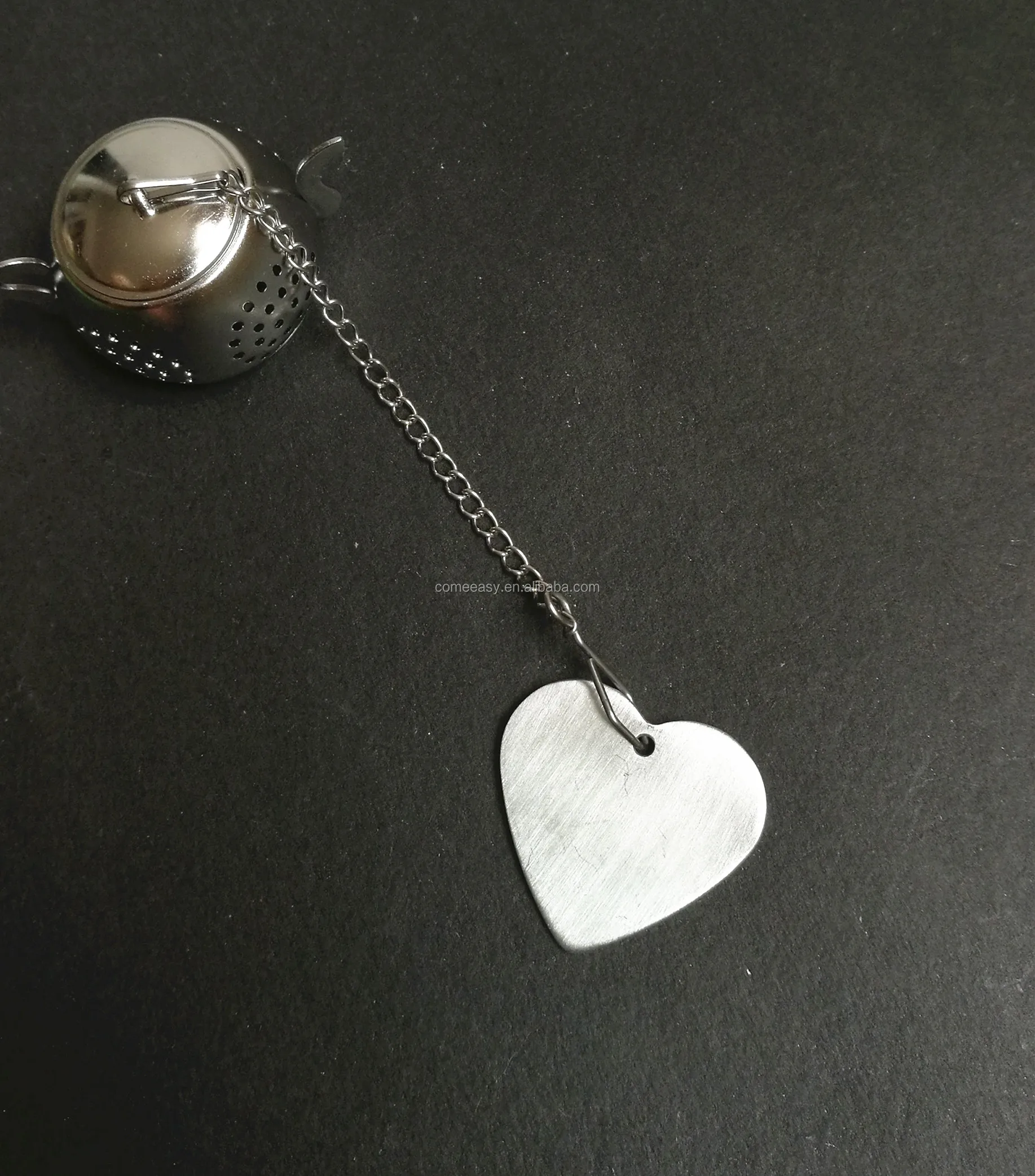 

with heart pendent unique teapot shaped stainless tea infuser