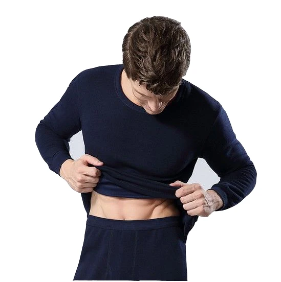 

2 Pieces Men's Super Cozy Thermal Underwear Long Johns Top And Bottom Thermal Underwear Sets