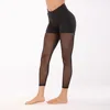 Women Sexy Skinny Mesh Joggers Pants Compression Spandex Gym Pants