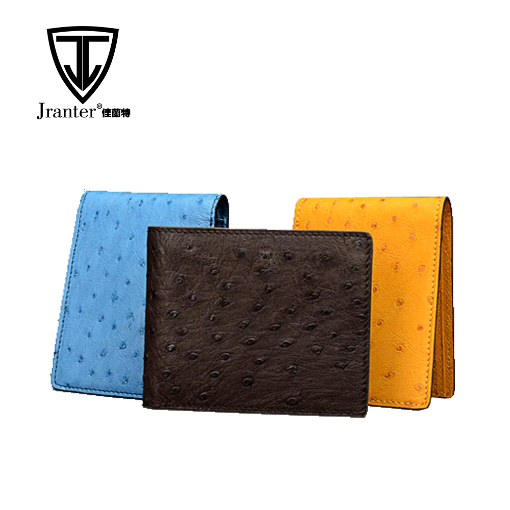 Роскошный кожаный бумажник страуса для человека, ручной работы на заказ из натуральной кожи