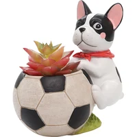 

Roogo Resin Modern Mini Cartoon Dog Flower Pots Planters