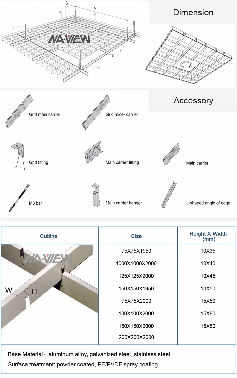 open cell ceiling project accessory