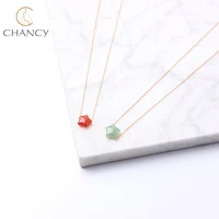 

Fashion cute women jewelry natural stone pendant star necklace