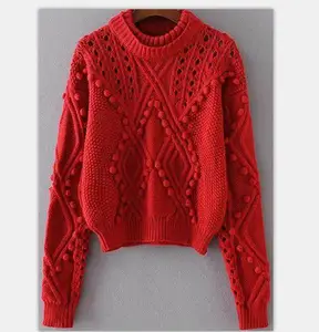 Sweater Manufacture Customized Long Sleeve Red Sweater Sweater Manufacture Customized Long Sleeve Red Sweater