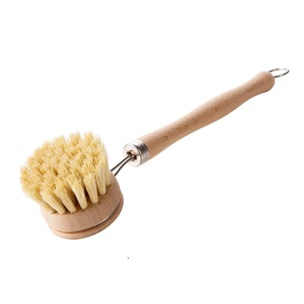 

Removable Soft Bristle Wood Scrubbing Pot Brush 2-inch Head, Natural