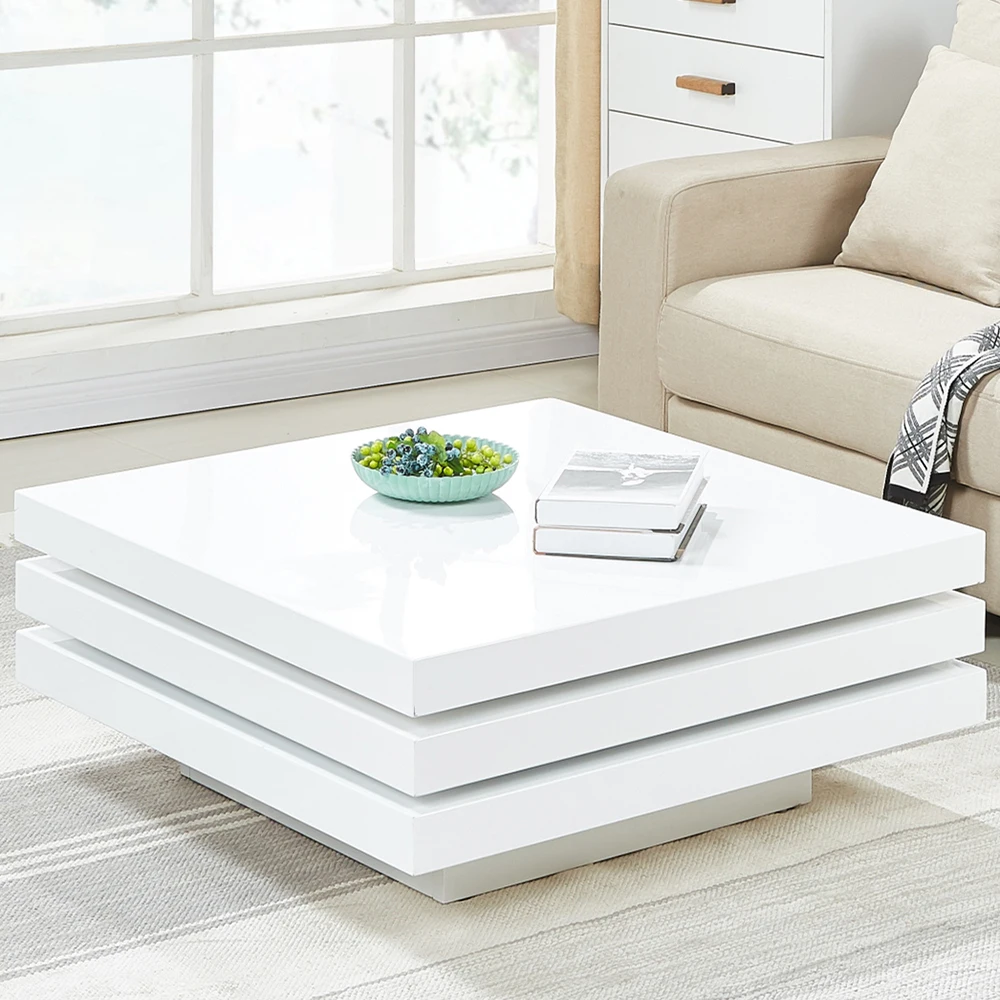 Hot Selling Square Coffee Table In White High Gloss - Buy Square Coffee