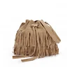 Drawstring Bucket Design Lady Shoulder Bag with Tassels Well sold women's single shoulder bag