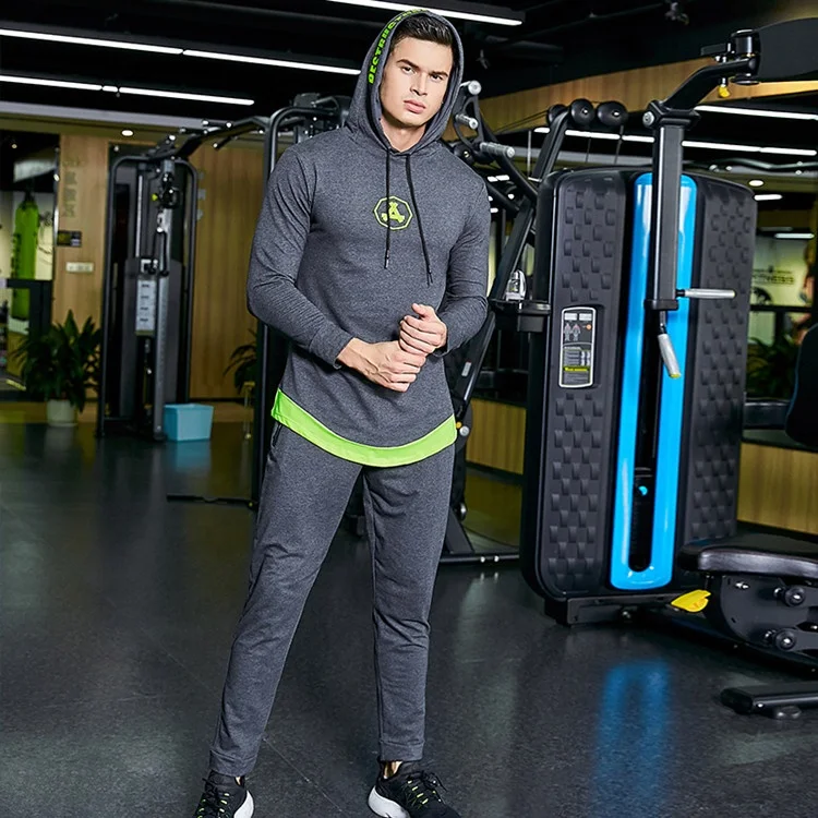 

2019 men custom sportswear quick dry running jacket tracksuits with cotton fabric, As picture