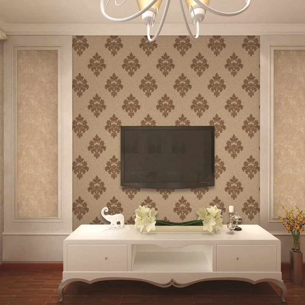 Chinese leverancier decoratieve pvc tv achtergrond muur behang ...