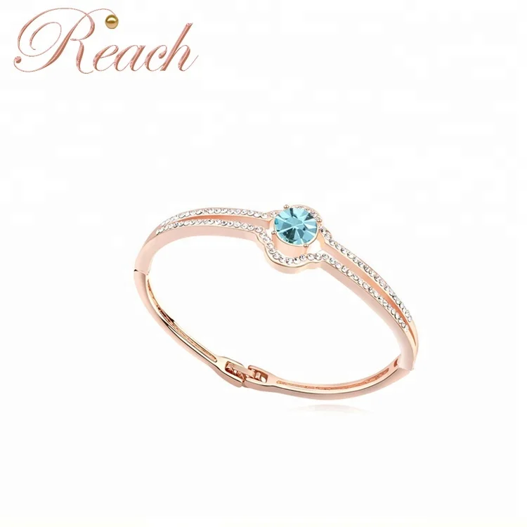 

Platinum Plated Rose Gold Western Style Wedding Crystal Bracelet for Women, White;yellow;blue;red