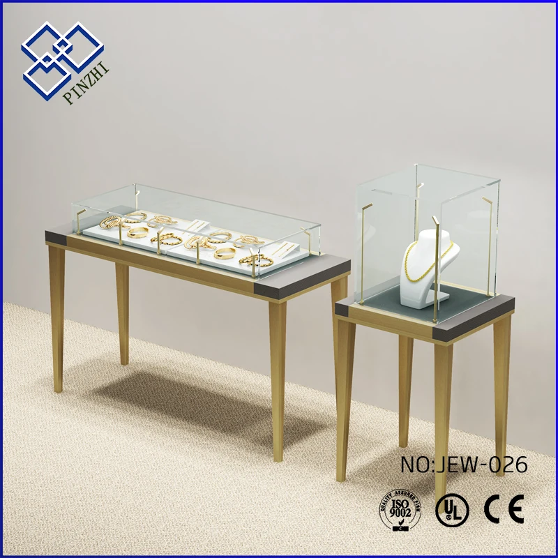 Jewelry Display Glass Showcase Table With Led For Retail Shop