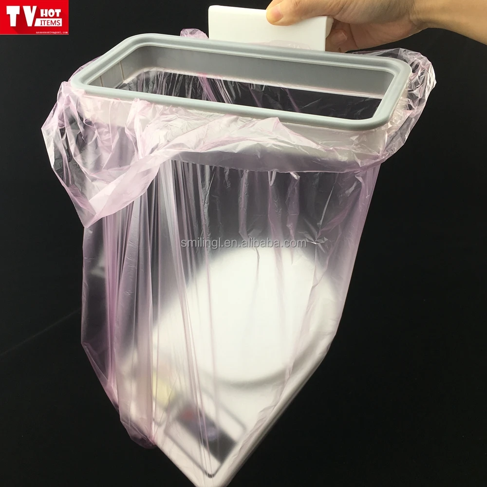 Kitchen Cupboard Cabinet Attach Hanging Trash Bag Holder Stand