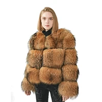 

2019 Real Raccoon Fur Jacket Women Thick Warm Winter Fashion Natural Fur Clothing Female Overcoat Lady Real Raccoon Fur Coat