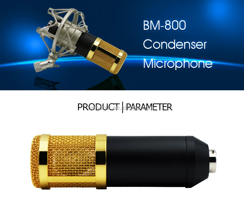 Original Bm 800 Dynamic Condenser Wired Recording Microphone Sound