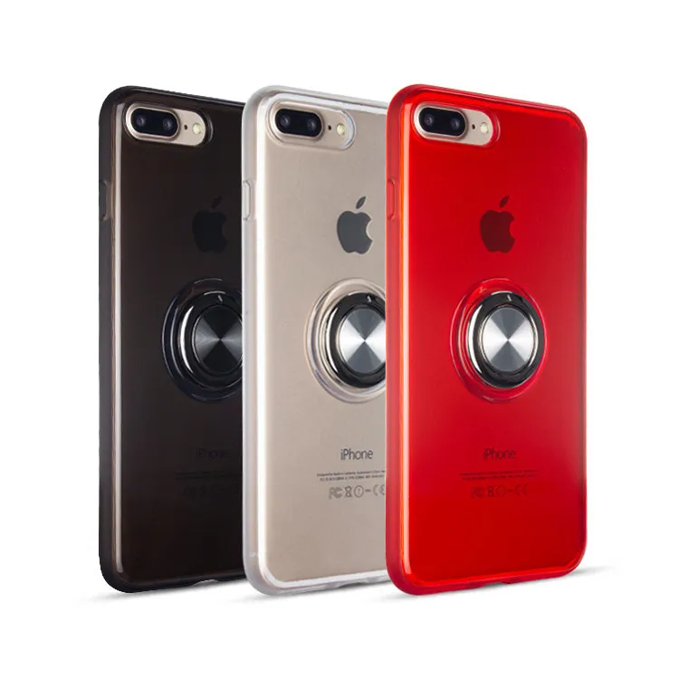 

Shockproof Soft Tpu Ring Phone Case For Iphone 7 8 Plus Case For I phone 7 Plus Case, Multi-color, can be customized