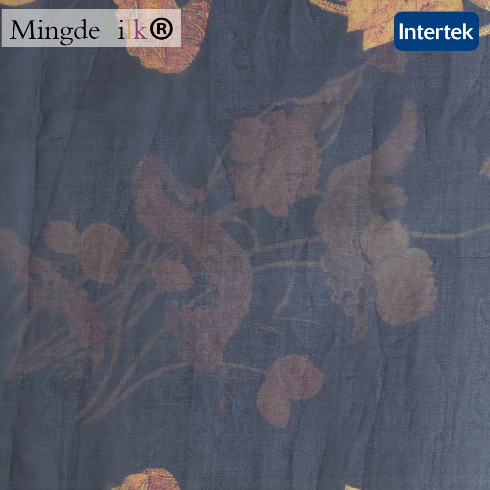 
printed pure silk organza fabric 8mm 