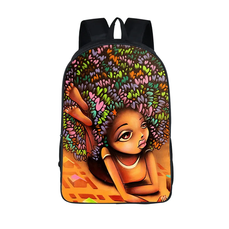Oem High Quality Popular African American Girls Backpack Primary School Hold Books And Pencil