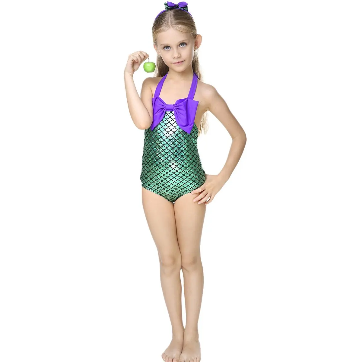 TAIYCYXGAN Baby Toddler Girls One-Piece Swimsuit Bowknot Spots Swimwear with Headbands