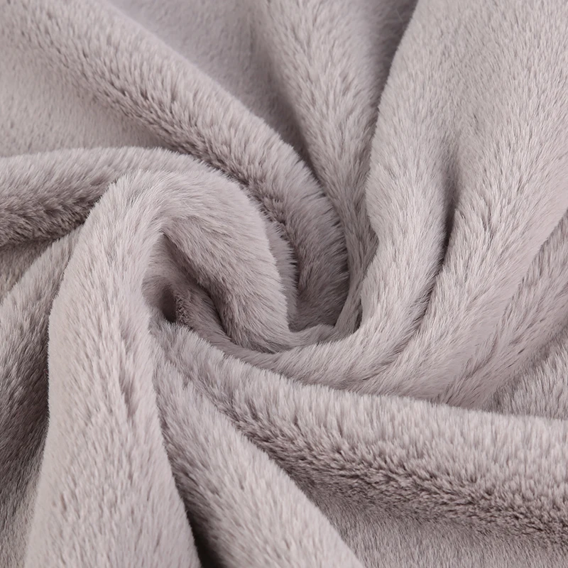 
Soft stretch solid faux rabbit fake fur fabric for Lining or Coat 