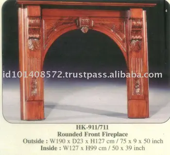 Rounded Front Fireplace Accessories Mahogany Indoor Furniture