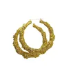 Wholesale 85mm Fashion Women Party Holiday Jewelry Gold Crystal Large Hoop Circle Bamboo Stud Earrings