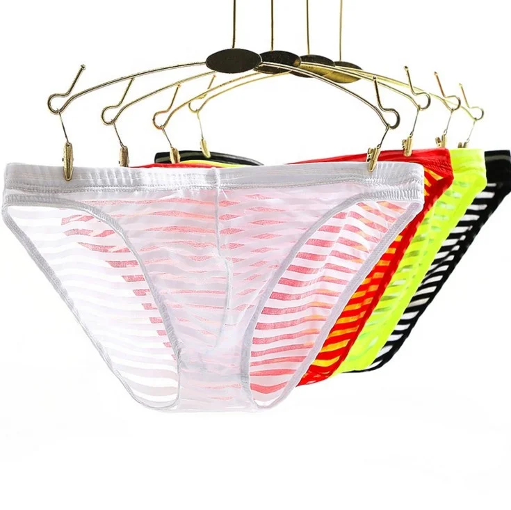 New men's triangle underwear ultra-thin ice silk transparent sexy new underwear