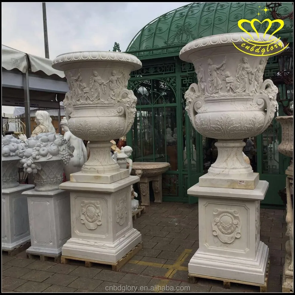 Hot Sale Marble Stone Flower Pot For Garden Home Decoration - Buy ...