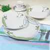30pcs square porcelain dinnerware set with cheap price from factory bamboo floral