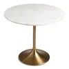 Hotel restaurant furniture round shape marble dining table with gold metal base