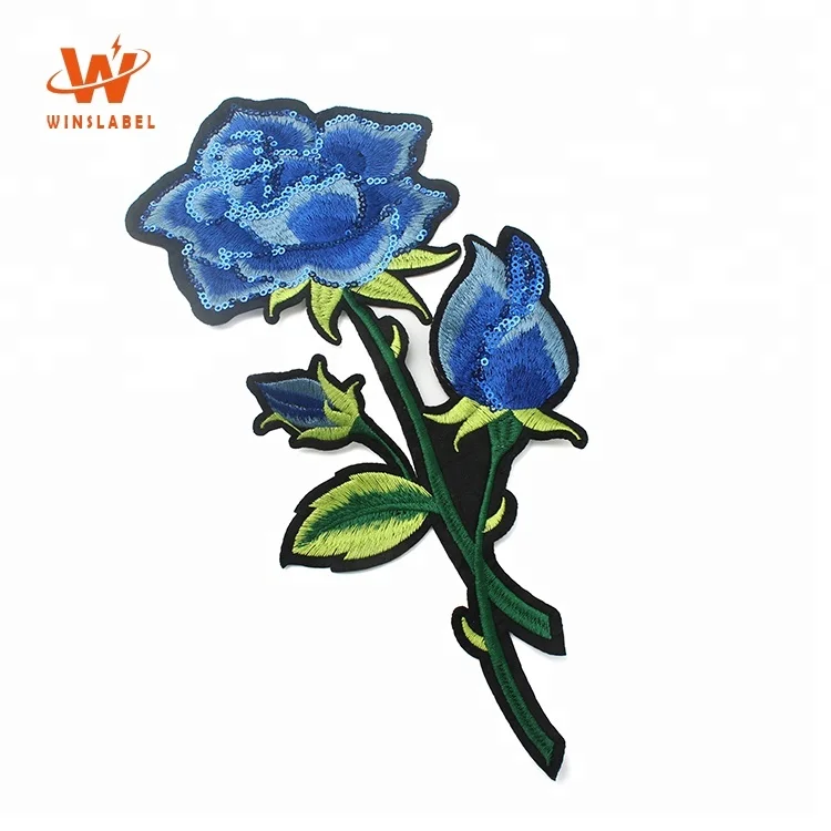 Iron Patch Sticker 3D Sequined Flower Embroidery Paillette Patches