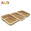 Food safety standard cheap plastic tray rattan bread basket for sale