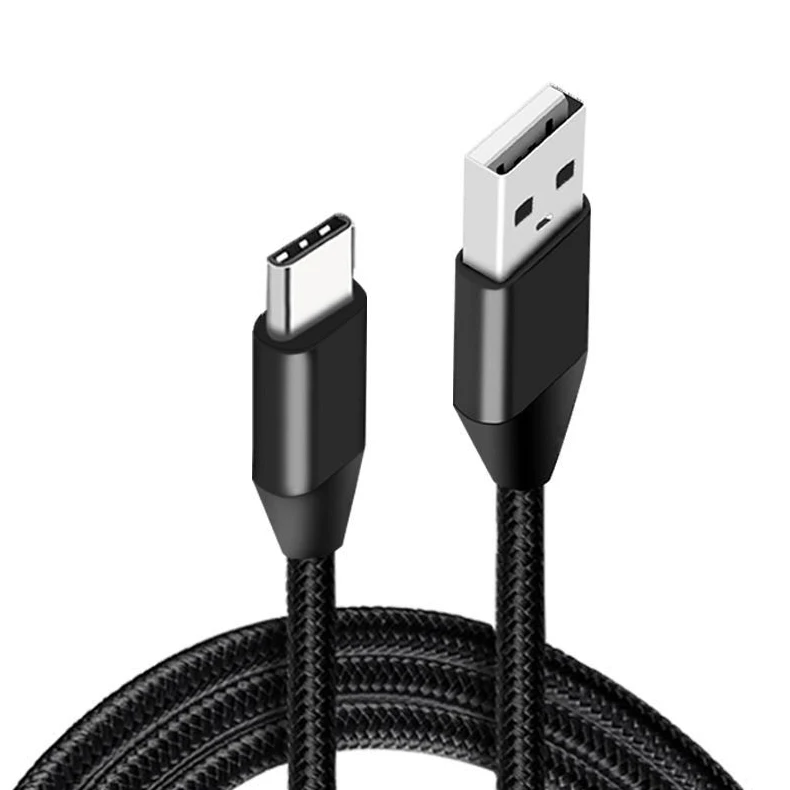 

2m Cord black usb Type C data charging cable, Black;silver;gold;pink;gray;red