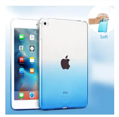 

For Ipad air2 iPad6 Fashion Transparent Gradient Case For Ipad Air 2 Case Silicon Protection cover For iPad 6 Soft Plastic Cover