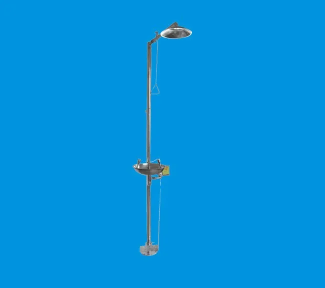 Laboratory Chemical Stainless Steel Emergency Shower & Double Outlet
