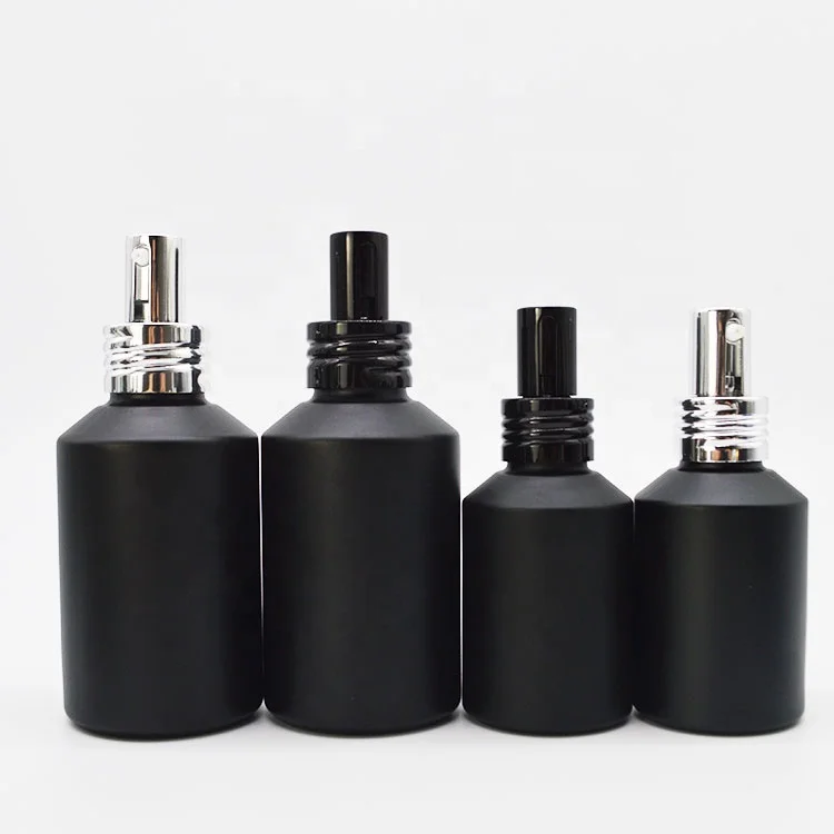 Wholesale 100ml 200mlmatte Black Glass Bottles Frosted Glass Spray