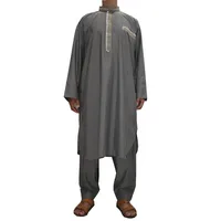 

6 colors dubai men fashion Middle eastern tunic kaftan clothing bazin suit Saudi Arab Muslim thobe