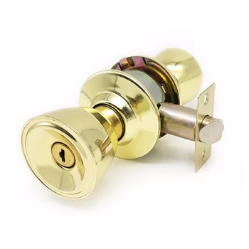 Polished Brass Bathroom Set Coin Operated Door Lock Door Handle