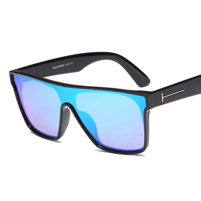 

Logo Custom Hot Selling Vintage Big Frame Sun Glasses UV400 Men One Piece Lens Sunglasses 2019