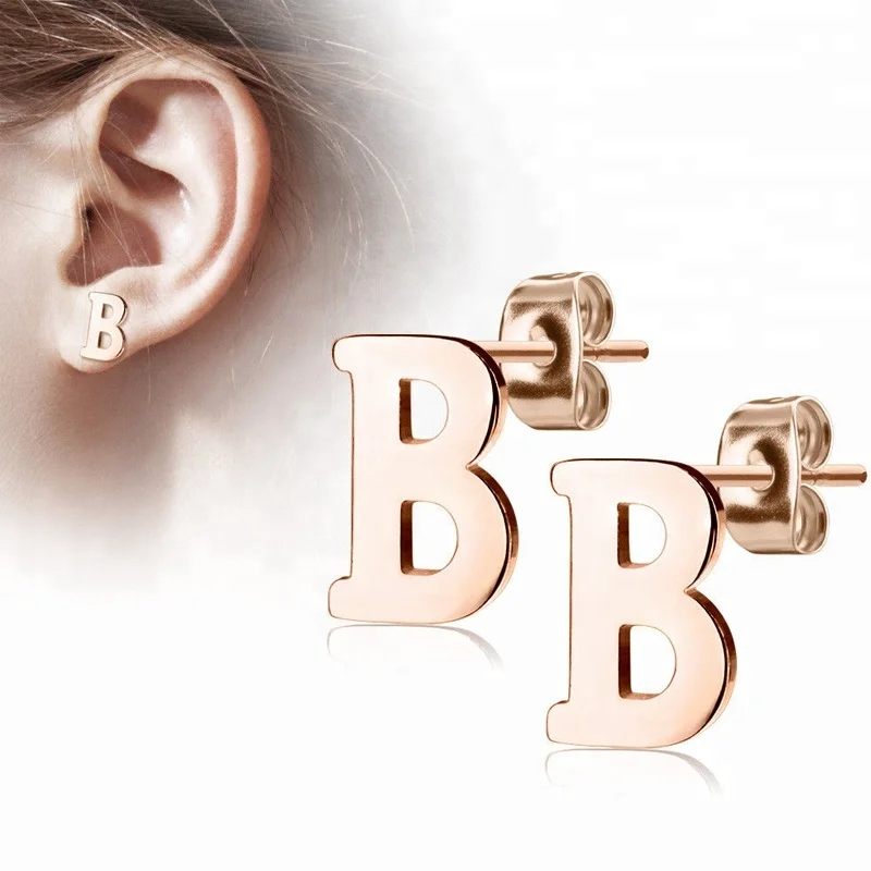 

Rose Gold Plated Stud Earings For Women 2018 Stainless Steel Earrings, Rose gold(custom color is available)