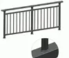 American style black powder coated aluminum fence post