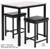 Marble table dining set with 2 stools