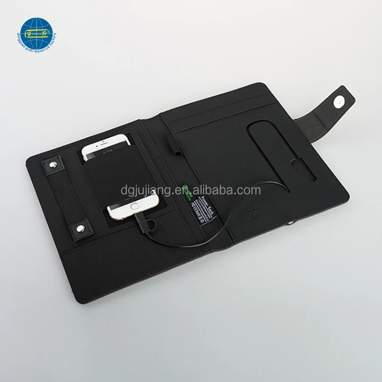 
2017 new design fashion business gift set file folder with power bank 