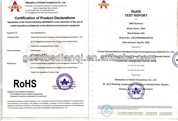 304# ROHS CERTIFICATE_