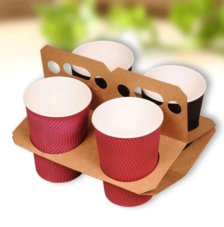 中国供应商折叠一次性饮料纸杯托盘杯子