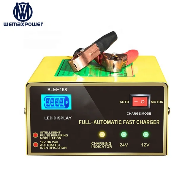 WEMAXPOWER lead acid battery pulse repair automatic 15a car 12v 24v battery charger