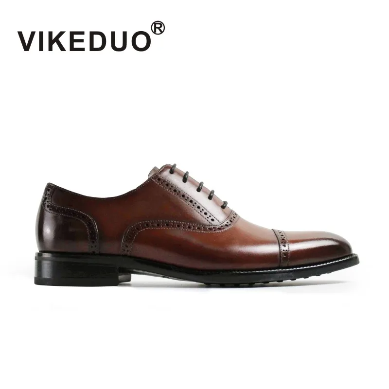 

Vikeduo Cap Toe Brogue Brown Full Grain Leather Dress Oxfords Man Luxury Brands All Names Italian Shoes