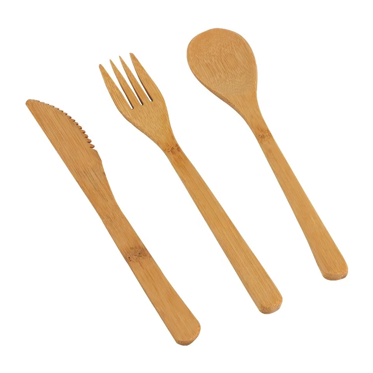 

Bamboo disposable cutlery set with bag factory wholesale, Multiple colour