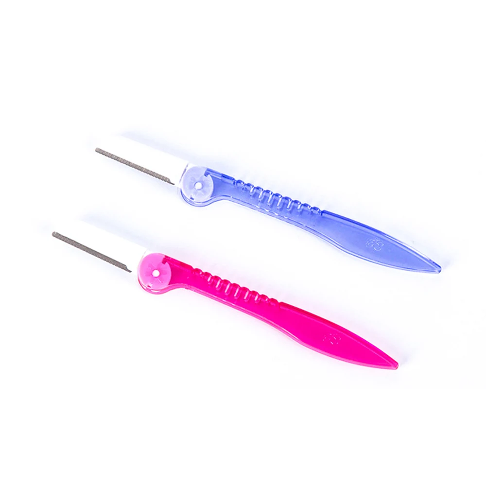 

Permanent Makeup Accessories Bule and Pink Color Eyebrow Razor Stainless Steel Microblading Eyebrow Razor, Blue&pink