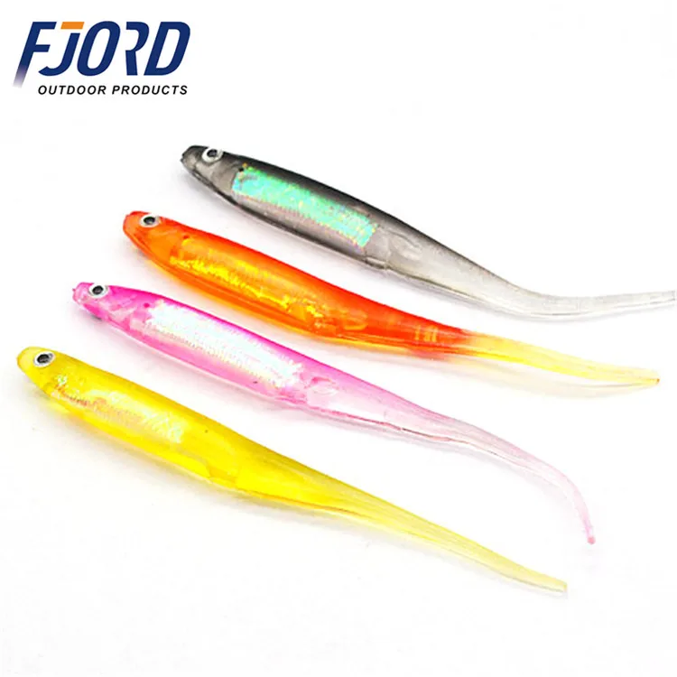 

FJORD 95mm 2g Soft Shad Lure Rainbow Insert Laser Paper Fish Bait, Same as picture